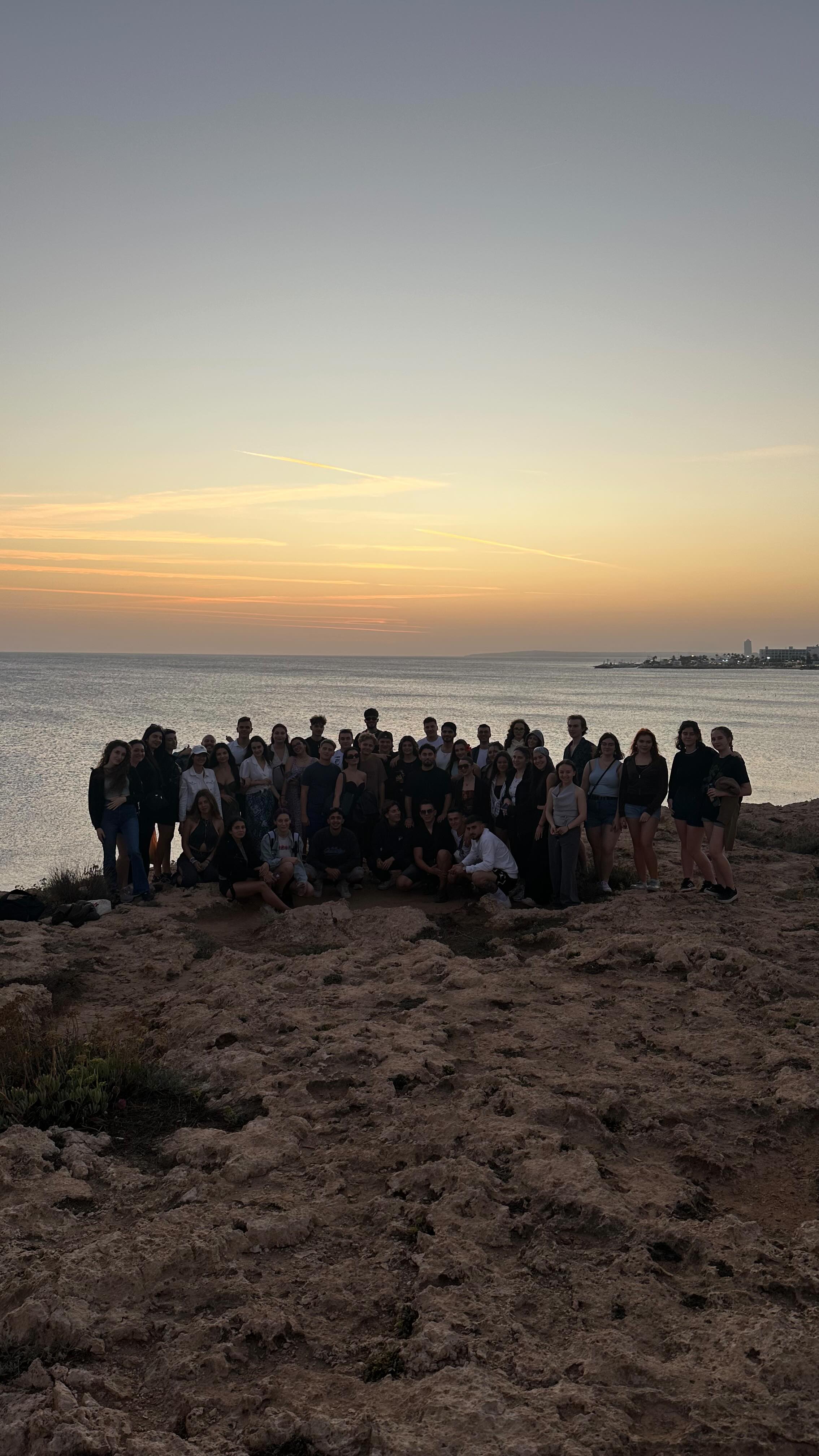 Erasmus+ participants sharing a sunset moment